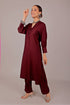 Veshbhoshaa Bluesaanchi Women'S Maroon Kurti With Trouser Pajama Set